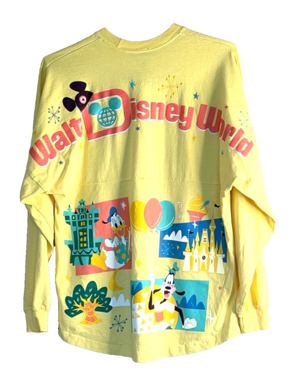 Spirit Jersey Walt Disney World Adult Yellow Est 1971 Play in the Park Sz Small